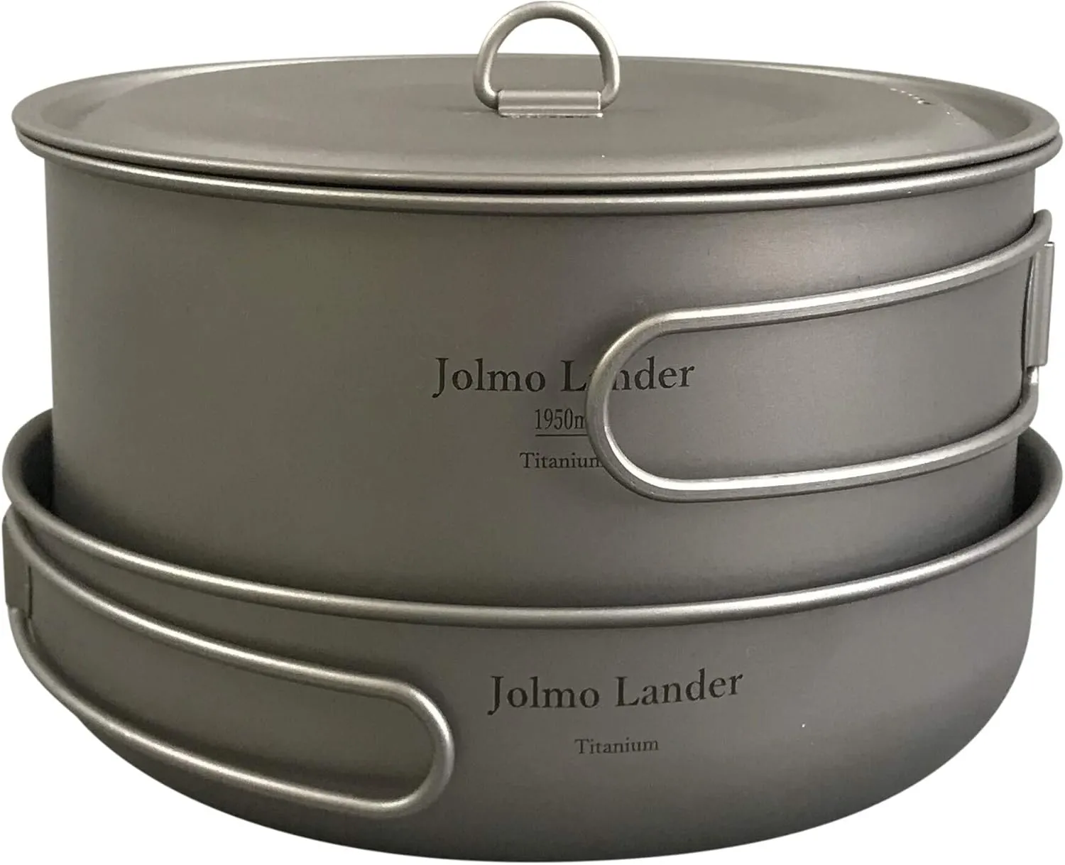 Titanium Cookware Set, Pot 1950ml,Fry Pan D175mm Titanium 2-Piece Short Combo Set