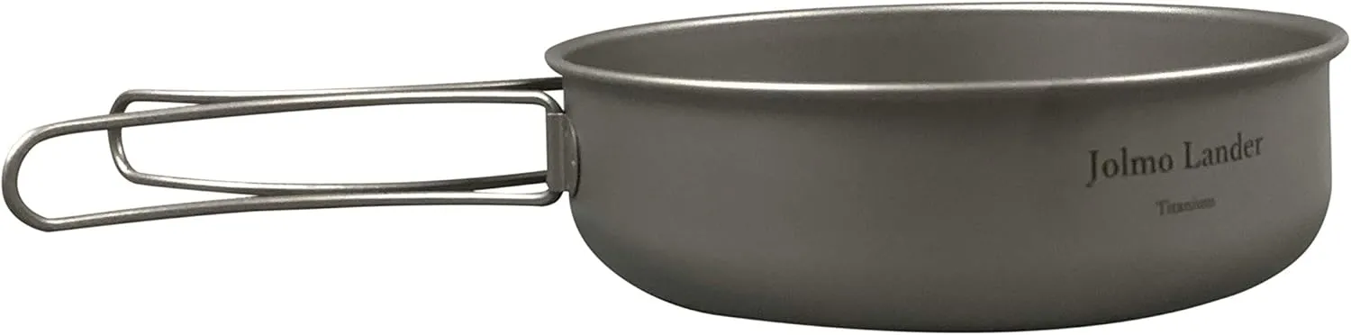 Titanium Fry Pan Outdoor Titanium Cookware Camping Frypan with Folding Handle D150mm