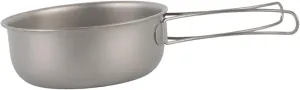 Titanium Frying Pan Cookware Portable Easy to Clean with Folding Handle Camping Pan for Outdoor Backpacking Hiking Equipment, 700ML