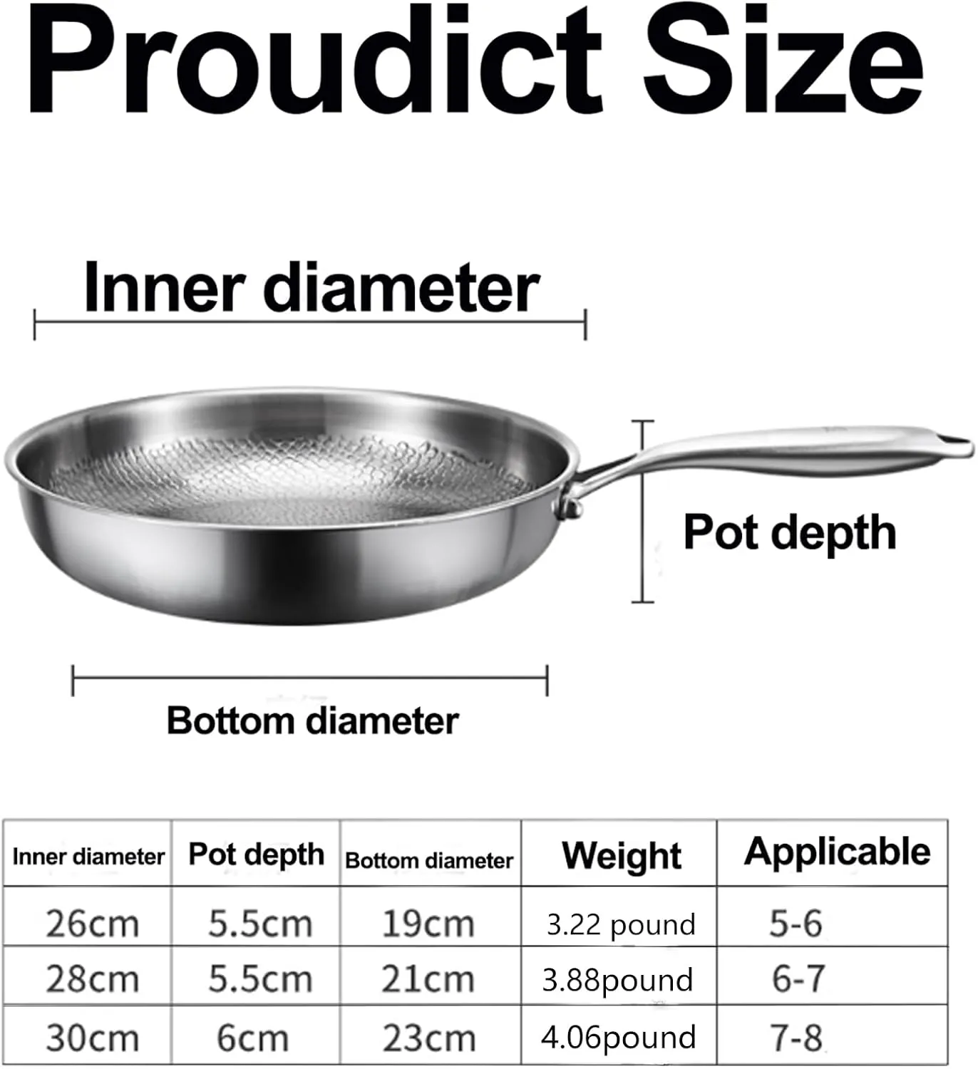 Titanium Hammered Pan Pro with Lid – 2025 Ultra-Durable Pure,Siraat Pure Titanium Pan Hammered Pattern,New Upgraded Pot for Cooking (Silver,L)