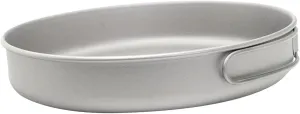 Titanium Pan with Handle Ultralight Bowl Plate Dish Titanium Frypan Camping Cookware for Backpacking Picnic Hiking