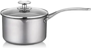 Titanium Pot, 18CM Pure Titanium Pot Milk Pot with Glass Lid Portable Noodle Pot Camping Cooking Wok Kitchen Cookware