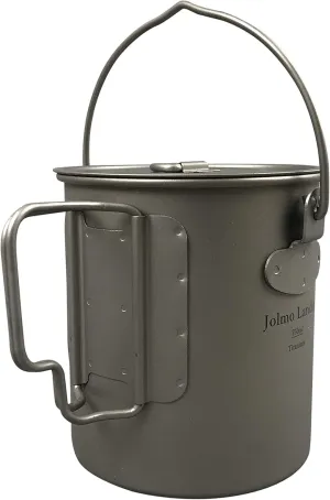 Titanium Pot with Bail Handle Outdoor Ultralight Titanium Cookware 750ml