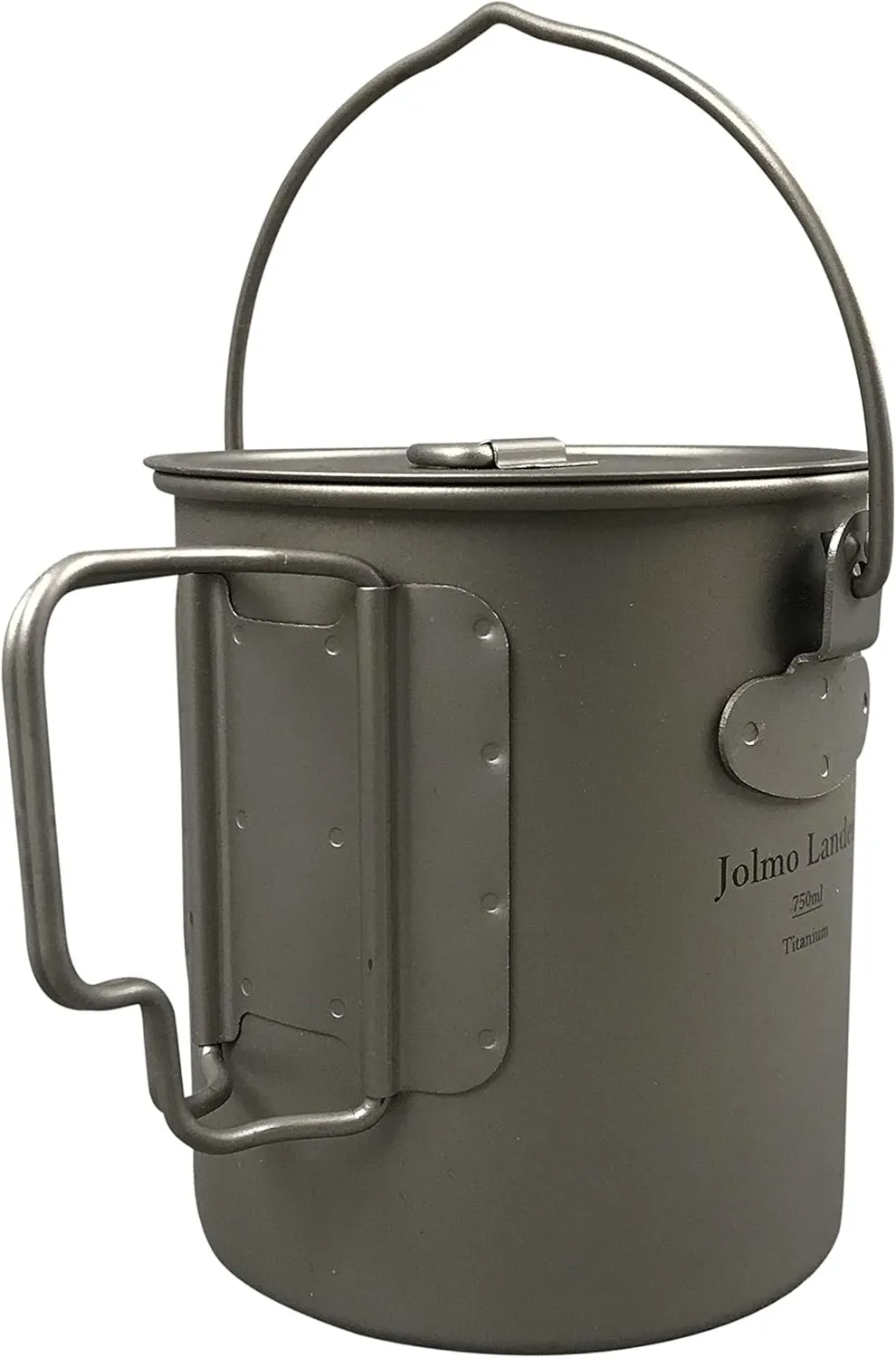 Titanium Pot with Bail Handle Outdoor Ultralight Titanium Cookware 750ml