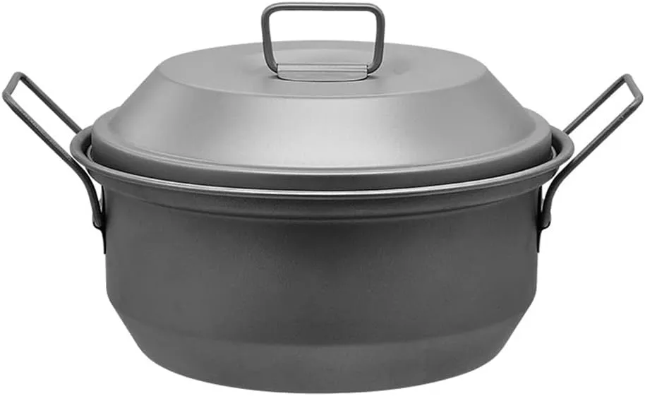 Titanium Soup Pot with Lid, 1100ml Titanium Soup Pot with Foldbale Handle, Lightweight Portable Cookware for Outdoor Camping Hiking Picnic Backpacking