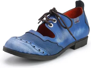 TMA EYES & MAiA Womens Leather Fashion Shoes with Breathable Lace-up Low Heel with Bare Instep Casual Shoes