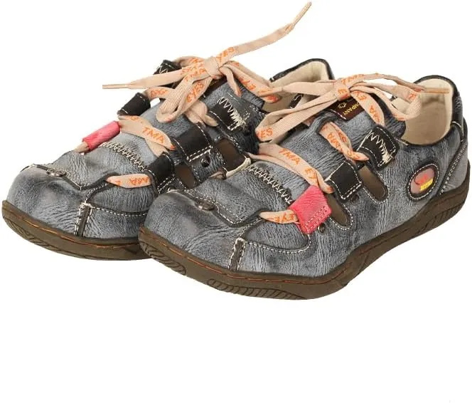 TMA EYES Women's Leather Breathable Plus Size Shoes Casual Pigskin Outdoor Walking Shoes with Insides