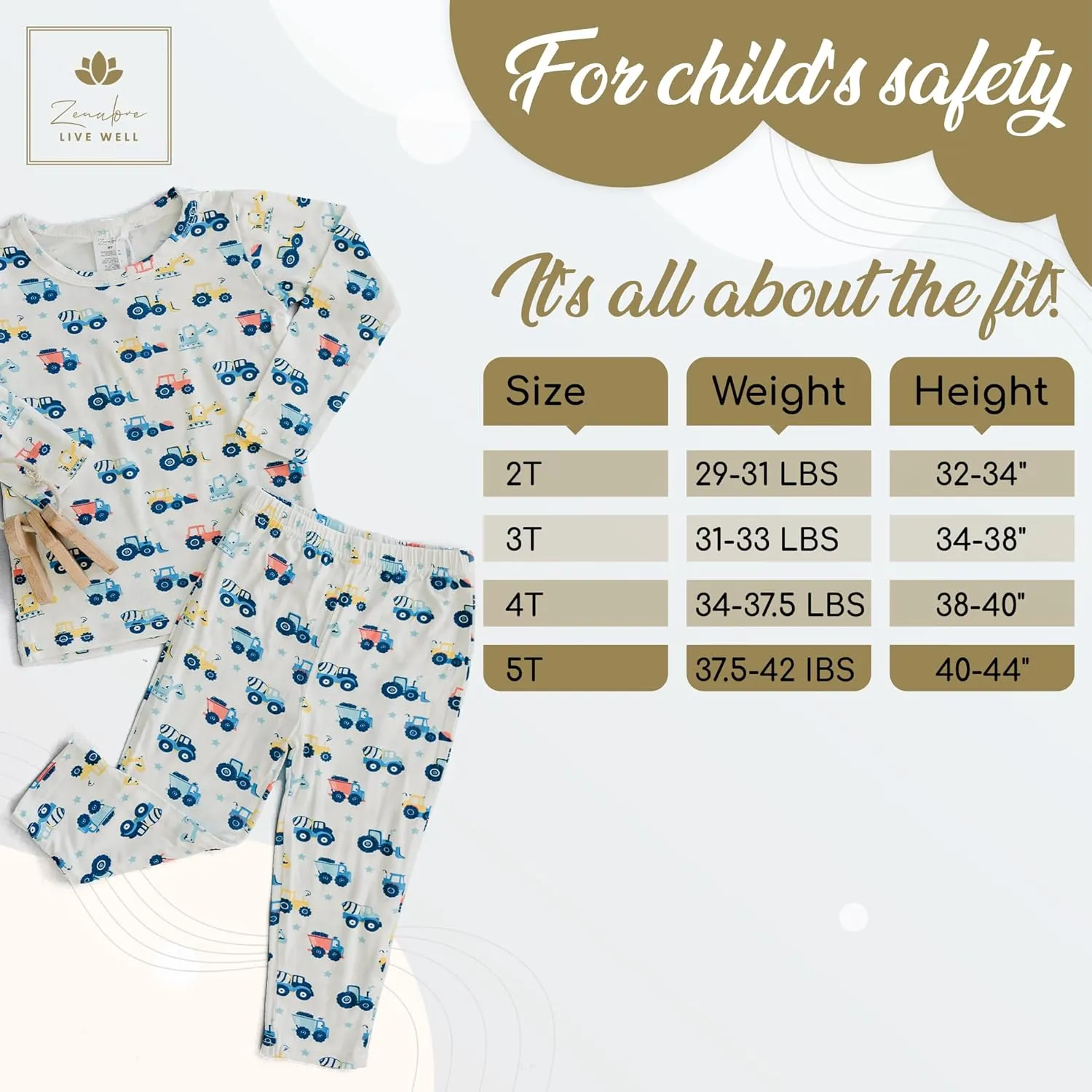 Toddler Pajamas Soft Baby Pajamas 2 Piece Sleepwear Set Toddler PJs, Viscose from bamboo (2t-5t)