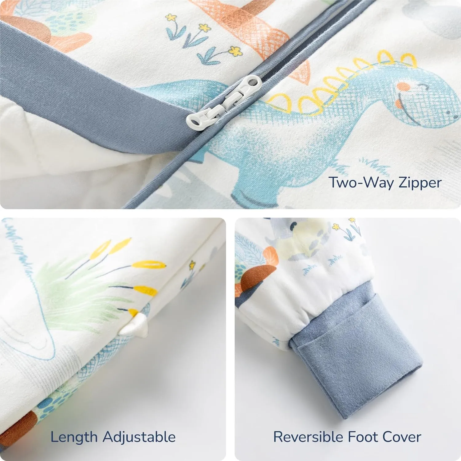 Toddler Sleep Sack with Feet, 2.5 TOG Removable Long Sleeve Winter Sleep Sack with Legs, Super Warm Baby Sleeping Bag Quilted Wearable Blankets for Kids 24-36 Months