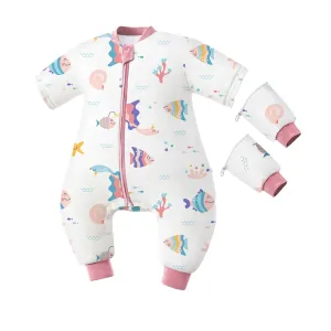 Toddler Sleep Sack with Feet, 2.5 TOG Removable Long Sleeve Winter Sleep Sack with Legs, Super Warm Baby Sleeping Bag Quilted Wearable Blankets for Kids 36-54 Months