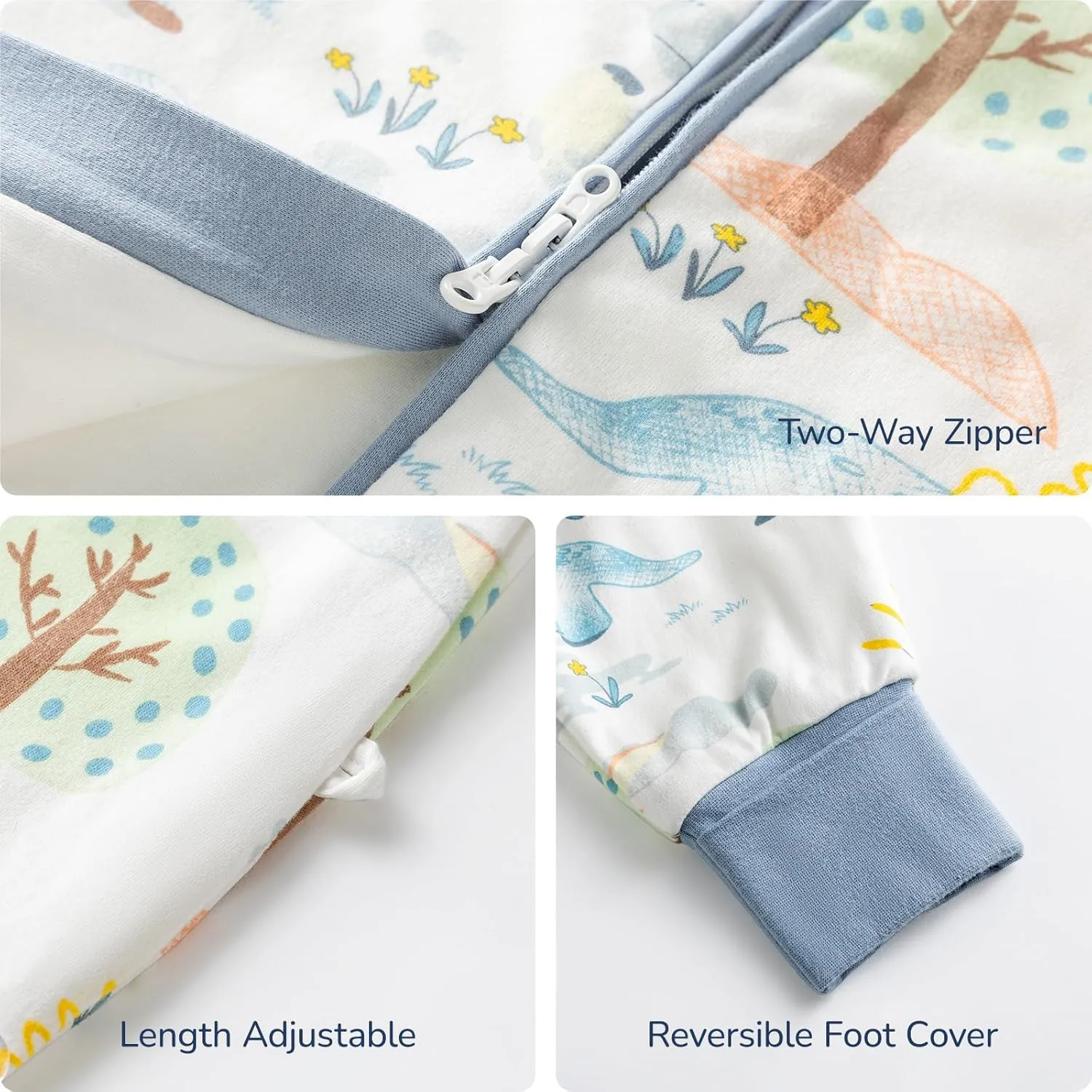 Toddler Sleep Sack with Feet, 2.5 TOG Removable Long Sleeve Winter Sleep Sack with Legs, Super Warm Baby Sleeping Bag Quilted Wearable Blankets for Kids 36-54 Months