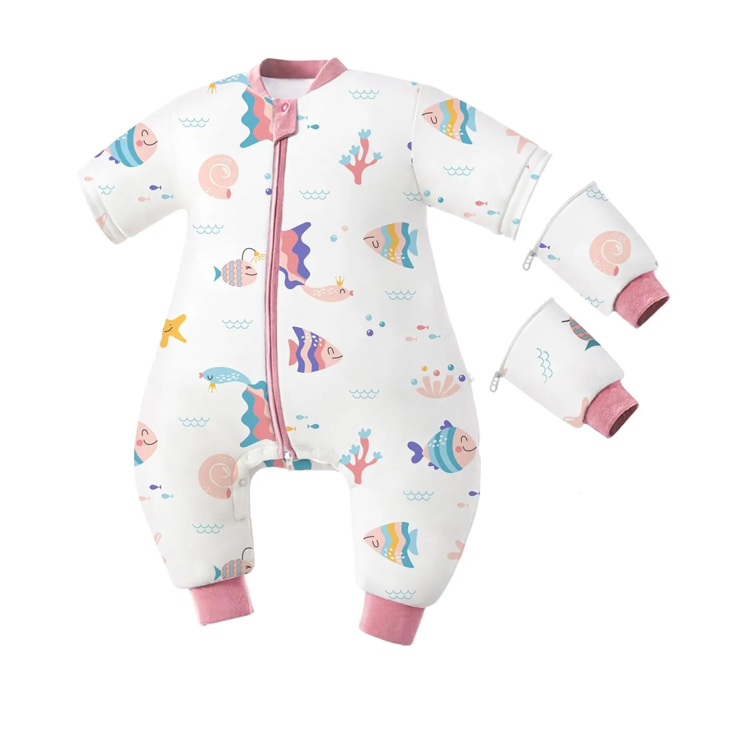 Toddler Sleep Sack with Feet, 2.5 TOG Removable Long Sleeve Winter Sleep Sack with Legs, Super Warm Baby Sleeping Bag Quilted Wearable Blankets for Kids 36-54 Months