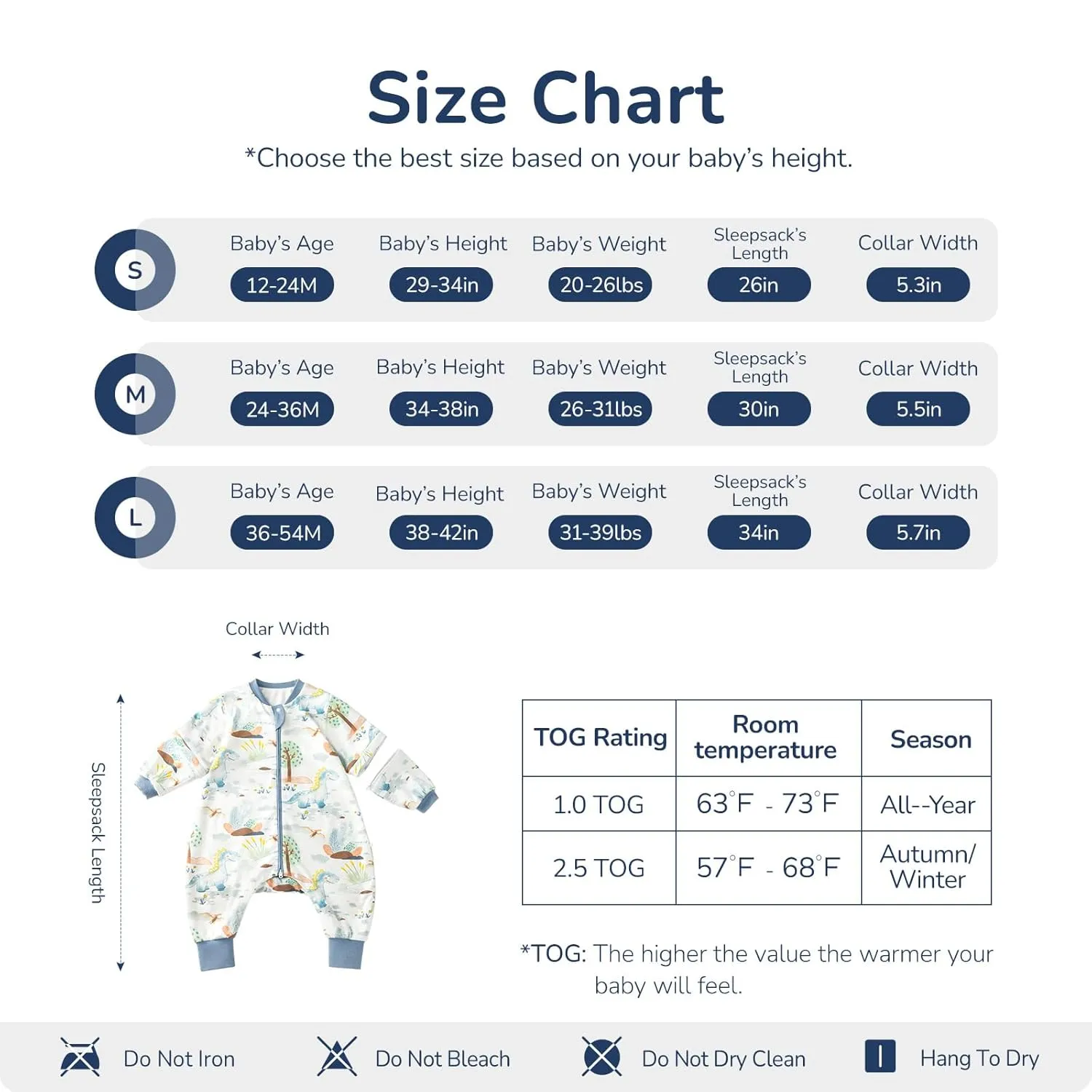 Toddler Sleep Sack with Feet, 2.5 TOG Removable Long Sleeve Winter Sleep Sack with Legs, Super Warm Baby Sleeping Bag Quilted Wearable Blankets for Kids 36-54 Months