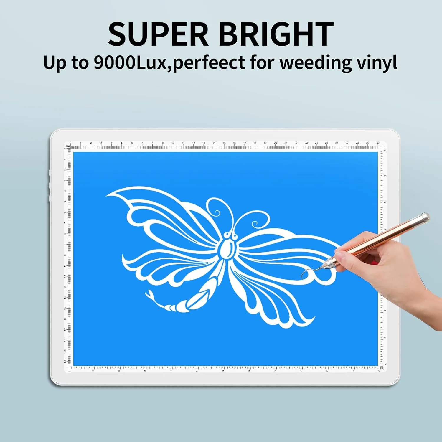 TOHETO Rechargeable A4 Light Pad with Carry Bag for Diamond Painting, Ultra Bright Tracing Light Box for Drawing, Wireless Lightbox for Tracing and Drawing, Cordless Diamond Art Light Board (White)