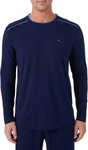 Tommy Bahama - Men's Essential T Shirt, Long Sleeve Crew Neck Cotton Blend Top for Sleep or Lounge