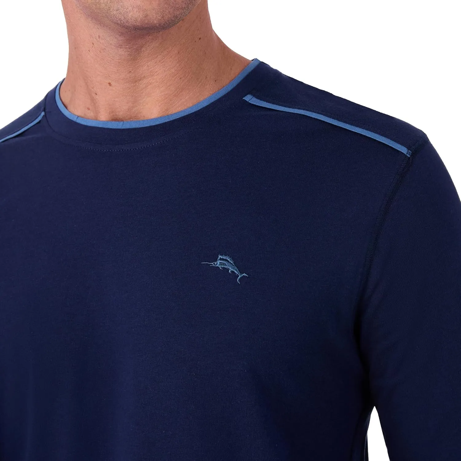 Tommy Bahama - Men's Essential T Shirt, Long Sleeve Crew Neck Cotton Blend Top for Sleep or Lounge