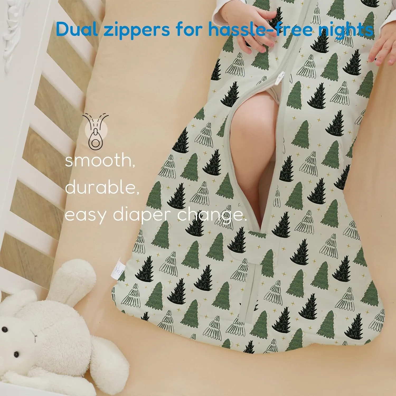 TotAha Sleep Sack 6-12-15 Months 1.0 TOG, Unisex Buttery Soft Sleeping Sacks with 2-Way Safe Zipper, All Season Sleep Bag