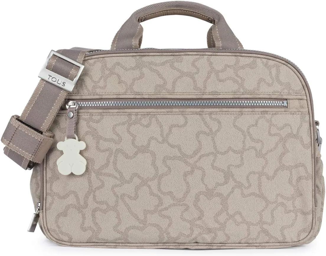 TOUS Vinyl Combined with Calfskin Leather Stoned Color Baby Bag for Women, 40x20x25 cm, Kaos New Colores Collection