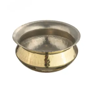 Traditional Brass Cookware Sipri or Pot with Tin Coating, Heavy Duty, 5 Liter, 11.75"