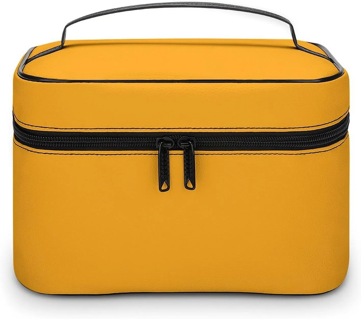 Travel Makeup Bag, Bright Yellow Pattern (Solid Color) Cosmetic Bags for Women Large Capacity Waterproof Toiletry Bag Make up Organizer