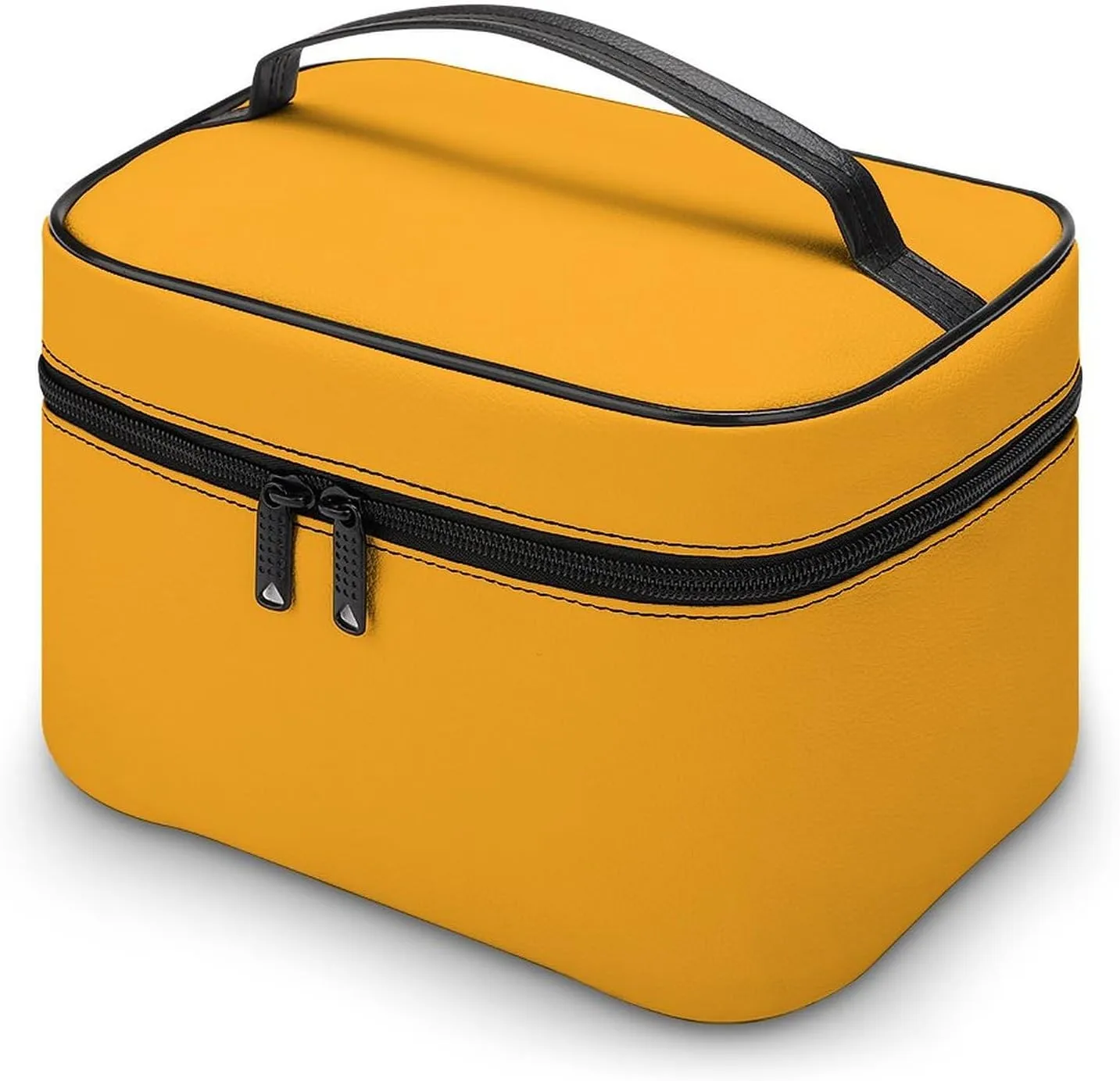 Travel Makeup Bag, Bright Yellow Pattern (Solid Color) Cosmetic Bags for Women Large Capacity Waterproof Toiletry Bag Make up Organizer