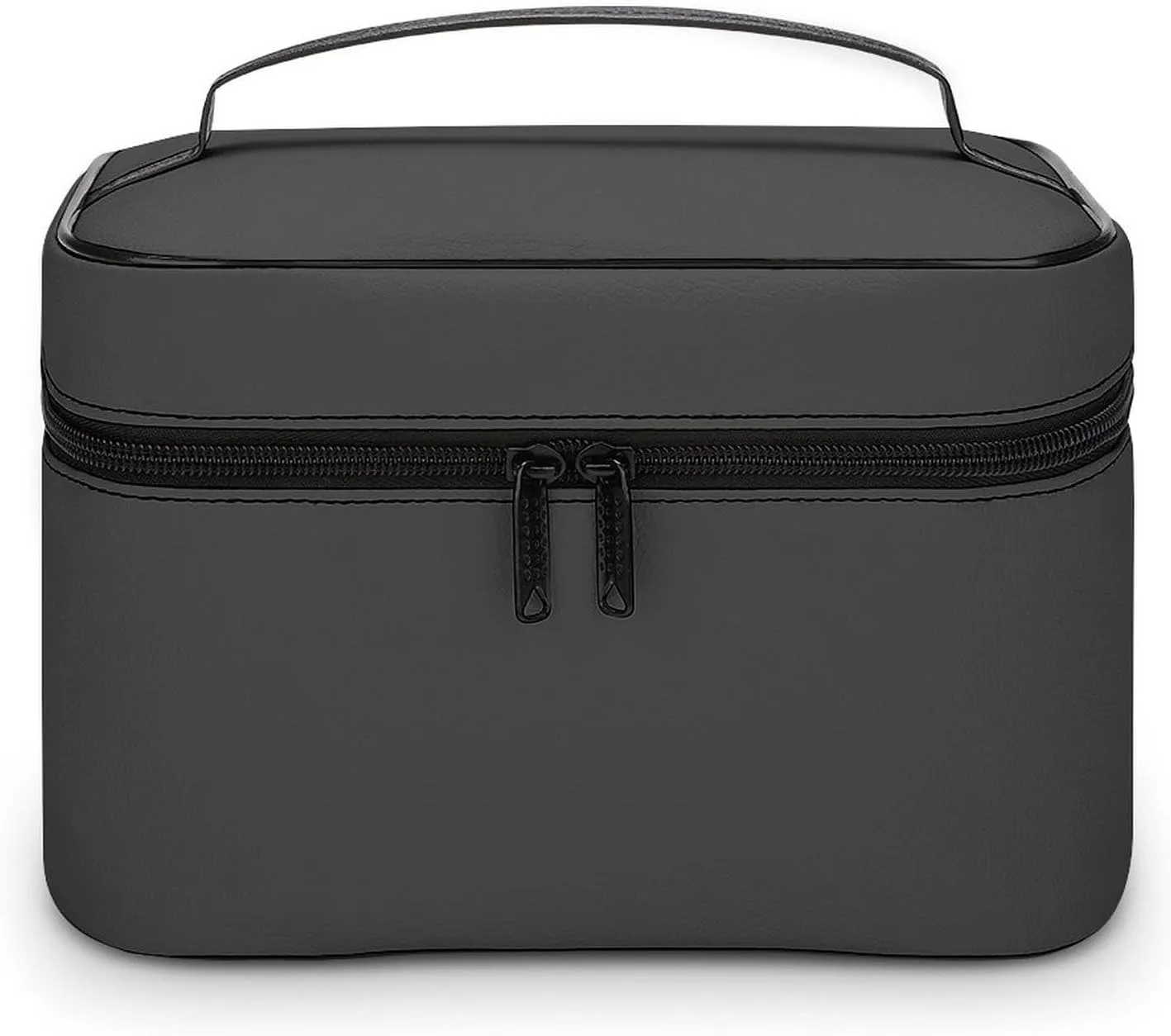 Travel Makeup Bag, Simple Dark Black Cosmetic Bags for Women Large Capacity Waterproof Toiletry Bag Make up Organizer