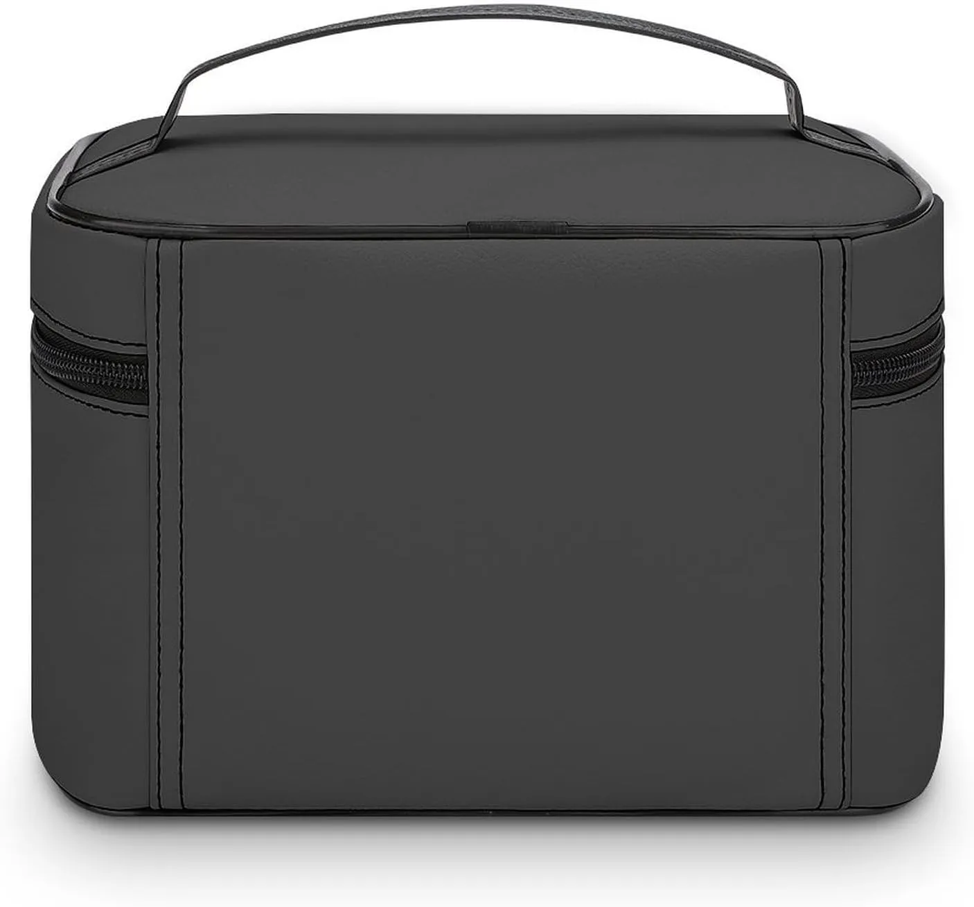 Travel Makeup Bag, Simple Dark Black Cosmetic Bags for Women Large Capacity Waterproof Toiletry Bag Make up Organizer