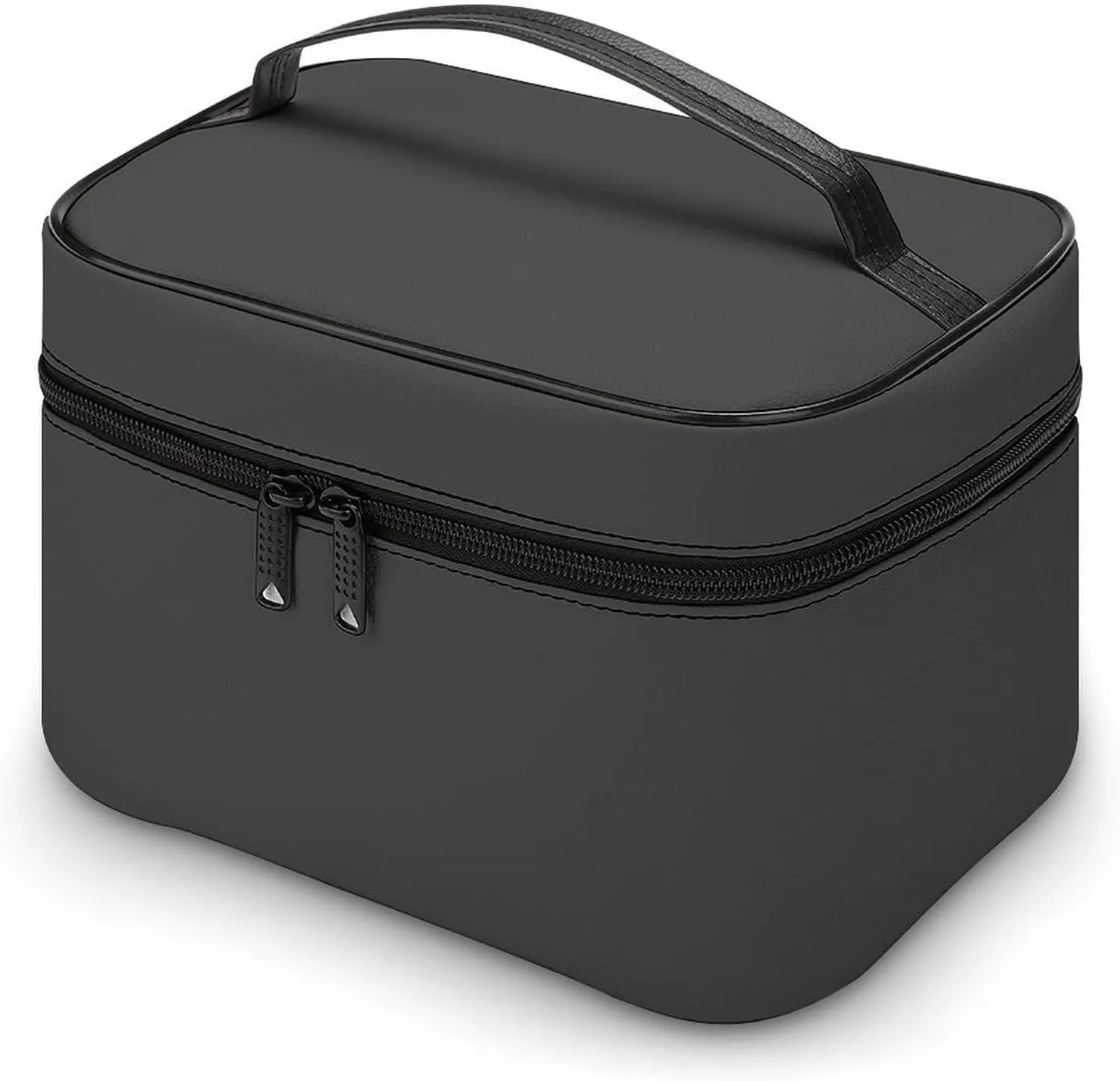 Travel Makeup Bag, Simple Dark Black Cosmetic Bags for Women Large Capacity Waterproof Toiletry Bag Make up Organizer