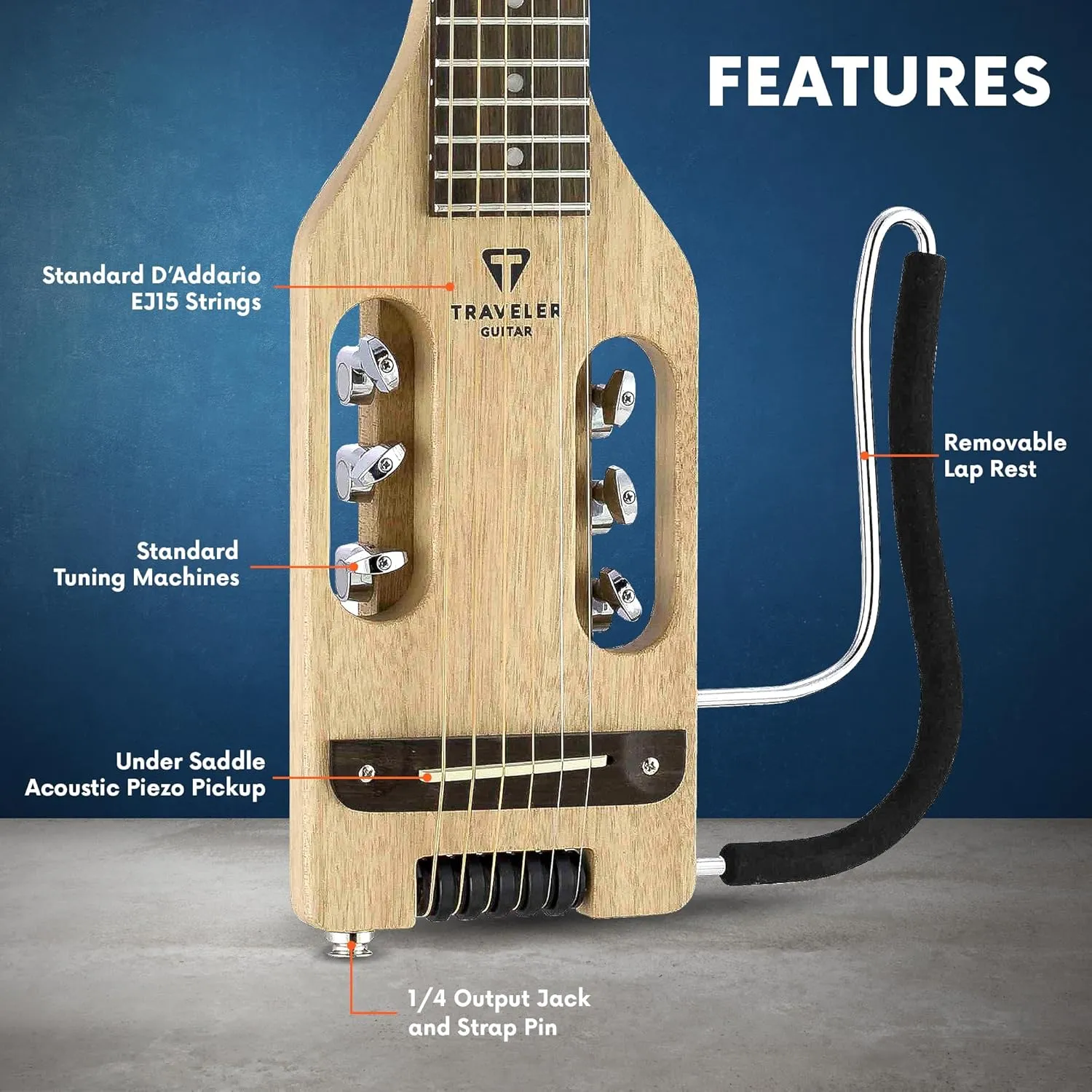 Traveler Guitar Ultra-Light Acoustic Acoustic-Electric Guitar, Mahogany