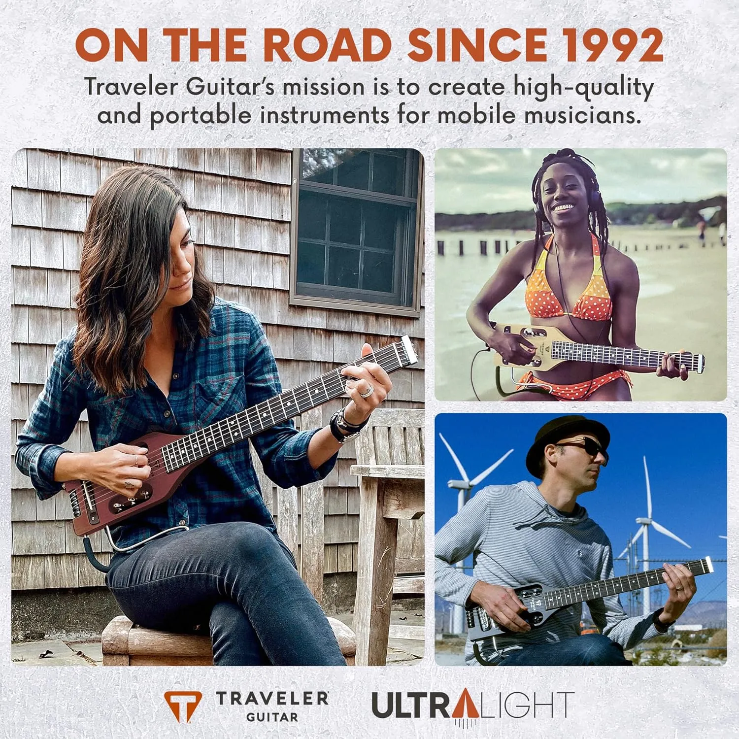 Traveler Guitar Ultra-Light Acoustic Acoustic-Electric Guitar, Mahogany