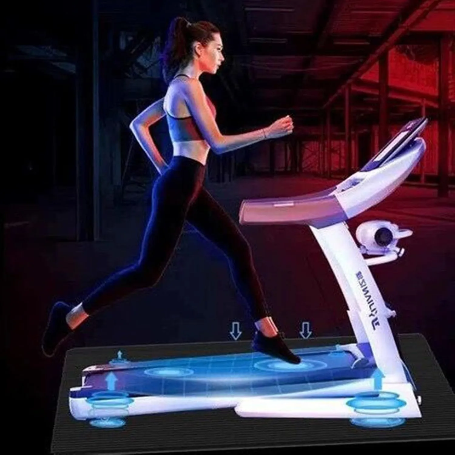 Treadmill Shock Absorber Pads, Waterproof Non-slip Sound Absorbing Exercise Equipment Workout Protection Mat, Cross Trainers Gym Equipment Mat, for Treadmill and Exercise Equipment(Thickness (12mm))