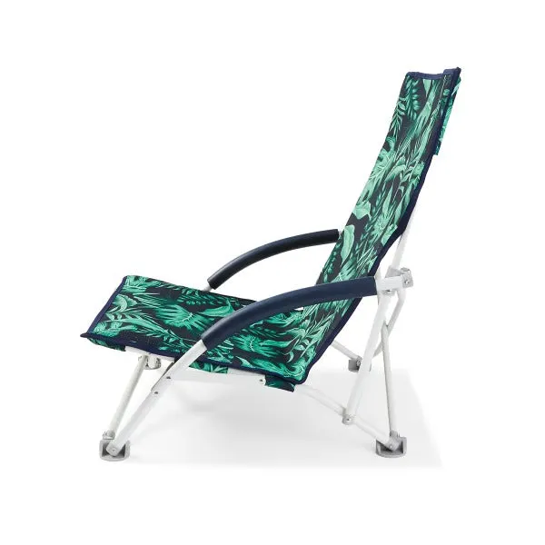 Tropical Leaf Low Profile Beach Chair/Ideal for Beach, Camping site or Picnic