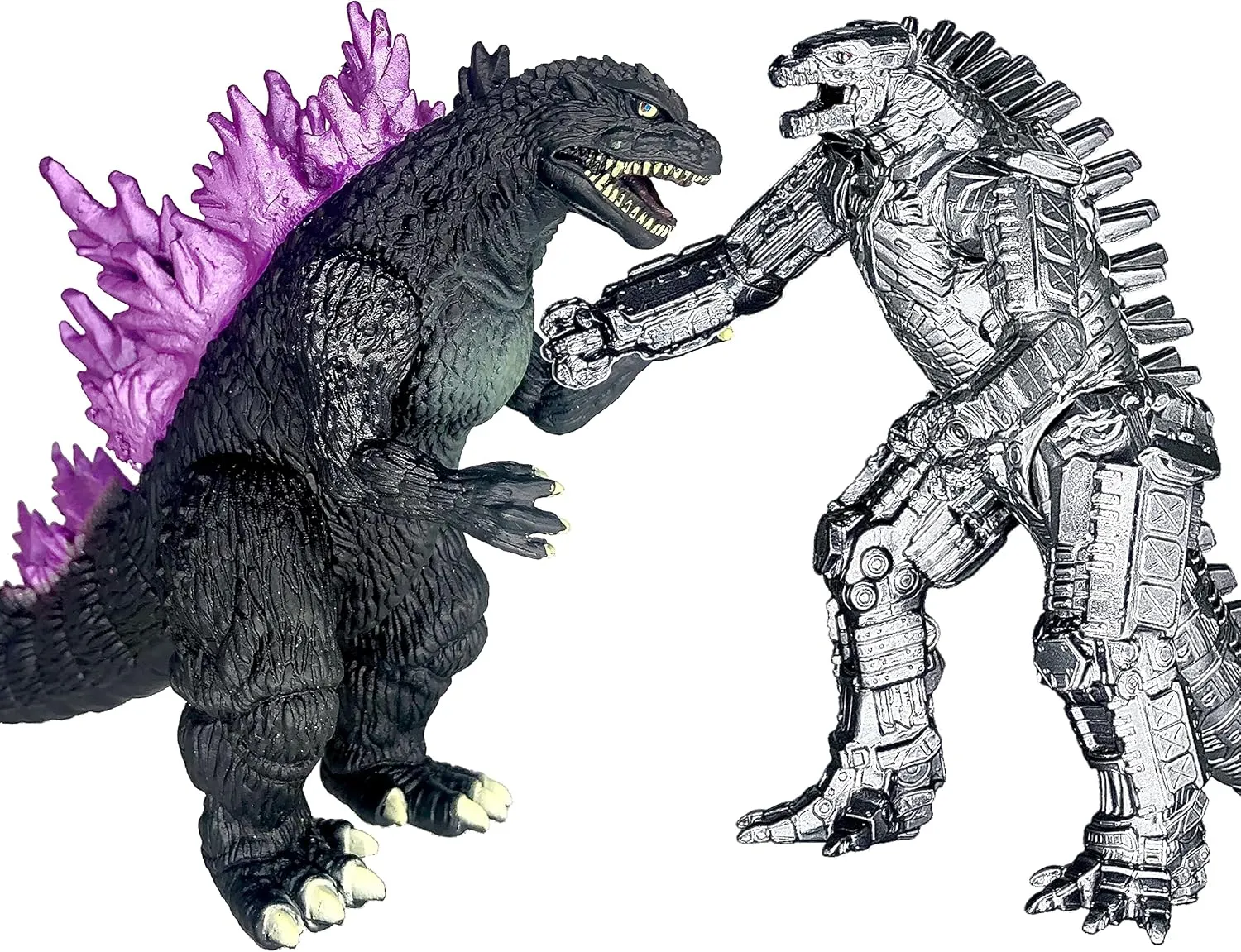 TwCare Set of 2 Godzilla Millennium Mecha MechaGodzilla King of The Monsters Toys, 2021 Movable Joints Action Figures Movie Series Soft Vinyl, Carry Bag