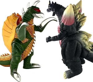 TwCare Set of 2 SpaceGodzilla Disosaur Dragon Gigan Space Toys, Kaiju Universe Action Figures King of The Monsters Movable Joints Movie Series Soft Vinyl, Travel Bag