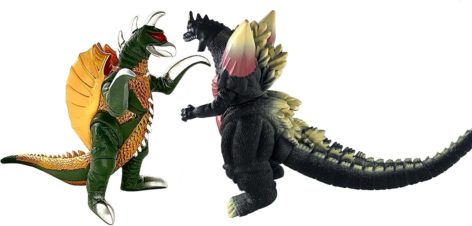 TwCare Set of 2 SpaceGodzilla Disosaur Dragon Gigan Space Toys, Kaiju Universe Action Figures King of The Monsters Movable Joints Movie Series Soft Vinyl, Travel Bag