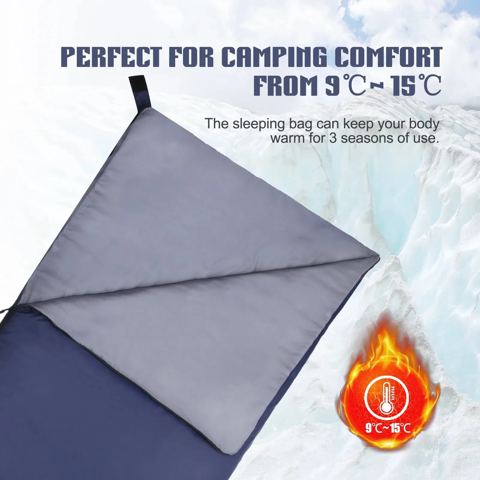 Ultra-light Outdoor Envelope Sleeping Bag for Camping, Hiking, and Travel (190 * 75cm)