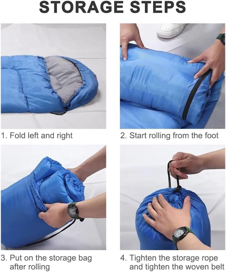 Ultra Light Sleeping Bag for Backpacking Compartment for Adults 170T 4 Seasons Hooded Travel Dirt-proof Spacious and Comfortable Warm and Windproof