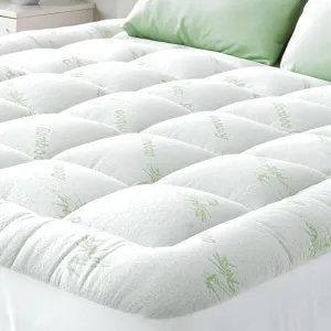 Ultra Soft Twin XL Size Mattress Topper - Viscose Made from Bamboo Pillow Top Mattress Pad for Back Pain Relief - Naturally Cooling for Hot Sleepers, Green