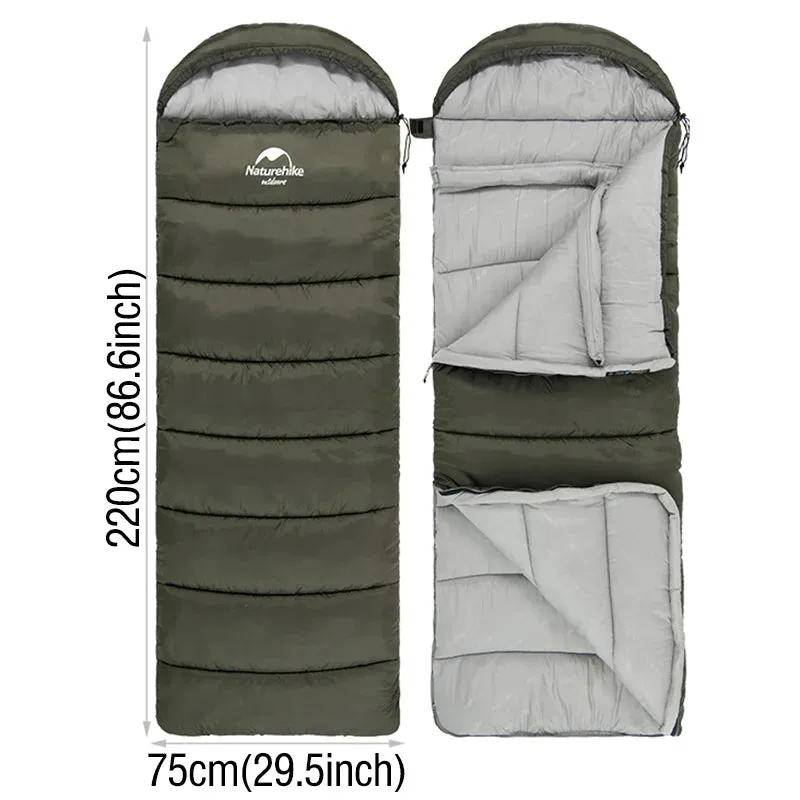 Ultralight Waterproof Cotton Quilt Envelope Sleeping Bag - Portable Camping Sleeping Bag for Spring, Autumn, and Winter
