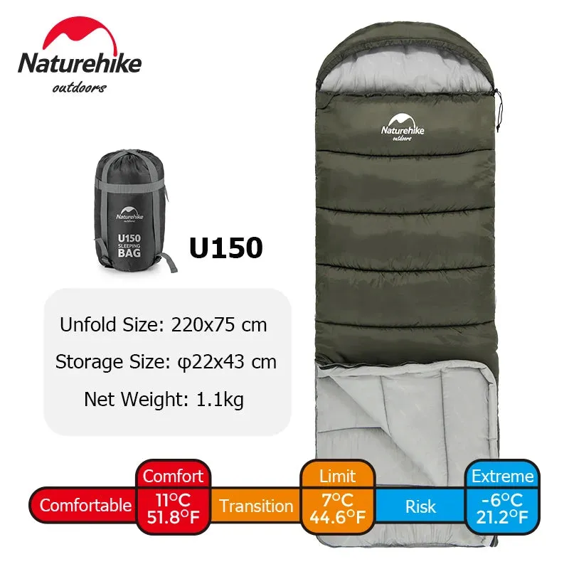 Ultralight Waterproof Cotton Quilt Envelope Sleeping Bag - Portable Camping Sleeping Bag for Spring, Autumn, and Winter