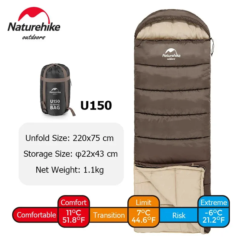 Ultralight Waterproof Cotton Quilt Envelope Sleeping Bag - Portable Camping Sleeping Bag for Spring, Autumn, and Winter