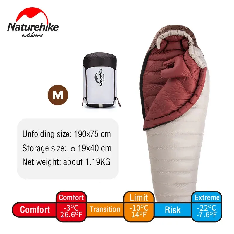 Ultralight Waterproof Mummy Sleeping Bag - SnowBird Duck Down for Winter Camping