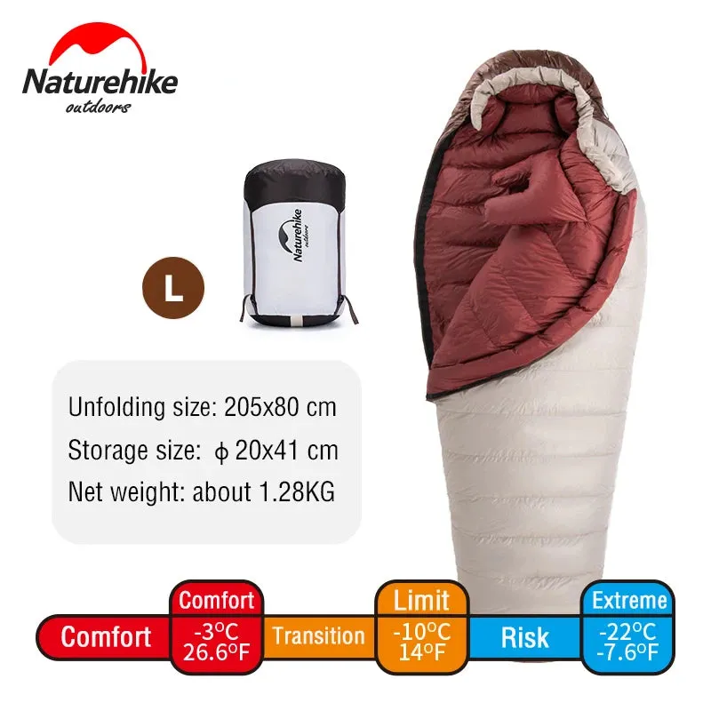 Ultralight Waterproof Mummy Sleeping Bag - SnowBird Duck Down for Winter Camping