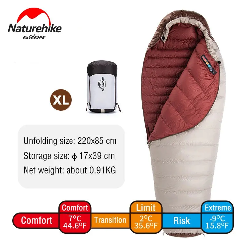 Ultralight Waterproof Mummy Sleeping Bag - SnowBird Duck Down for Winter Camping