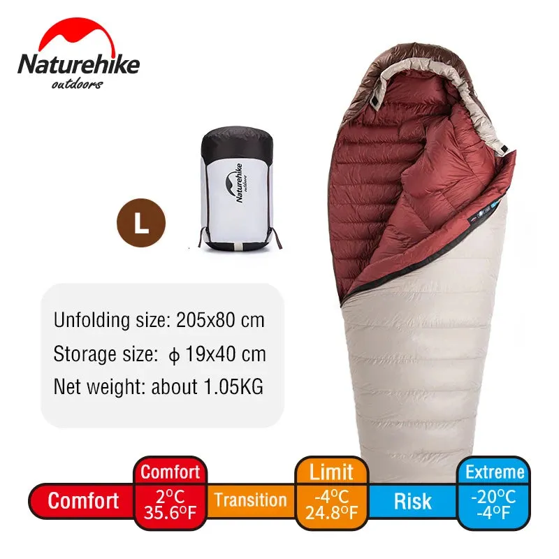 Ultralight Waterproof Mummy Sleeping Bag - SnowBird Duck Down for Winter Camping