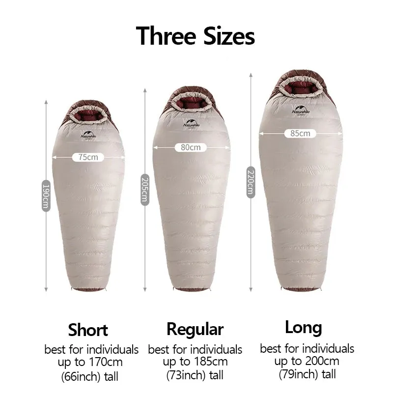 Ultralight Waterproof Mummy Sleeping Bag - SnowBird Duck Down for Winter Camping