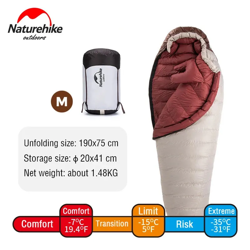 Ultralight Waterproof Mummy Sleeping Bag - SnowBird Duck Down for Winter Camping