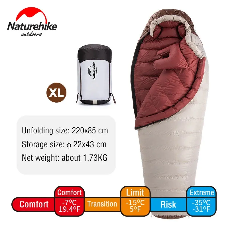 Ultralight Waterproof Mummy Sleeping Bag - SnowBird Duck Down for Winter Camping