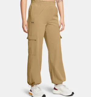Under Armour Women's Armoursport Woven Cargo Pants, (263) Camel / / White, Large