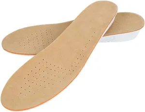 Unisex Height Increase Insoles 2.5cm Thick Sturdy Comfortable Pig Skin Insoles for Sports Leisure